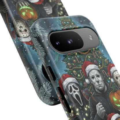 Christmas Horror Phone Case – Festive Slasher Collage Tough Case (iPhone, Samsung, Pixel)
