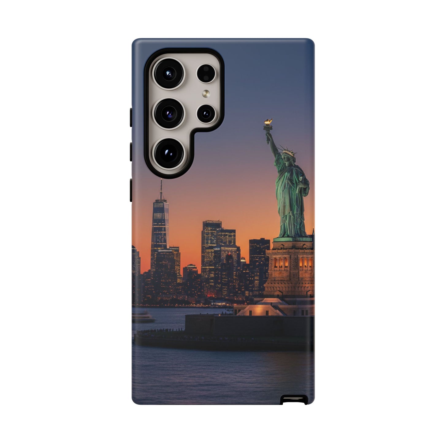 Statue of Liberty Sunset Phone Case – New York City Skyline Travel Aesthetic Tough Case