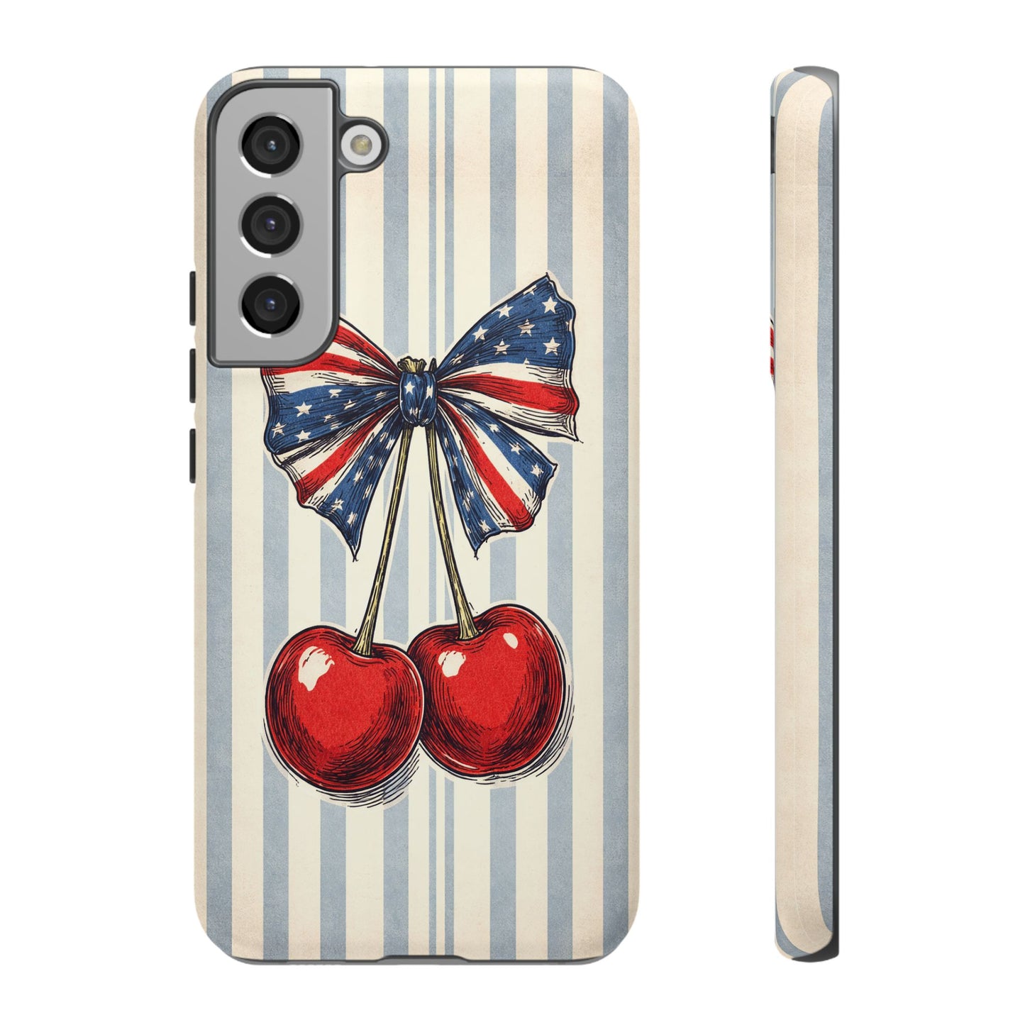 Patriotic Cherry Phone Case Americana Coquette Aesthetic iPhone Samsung