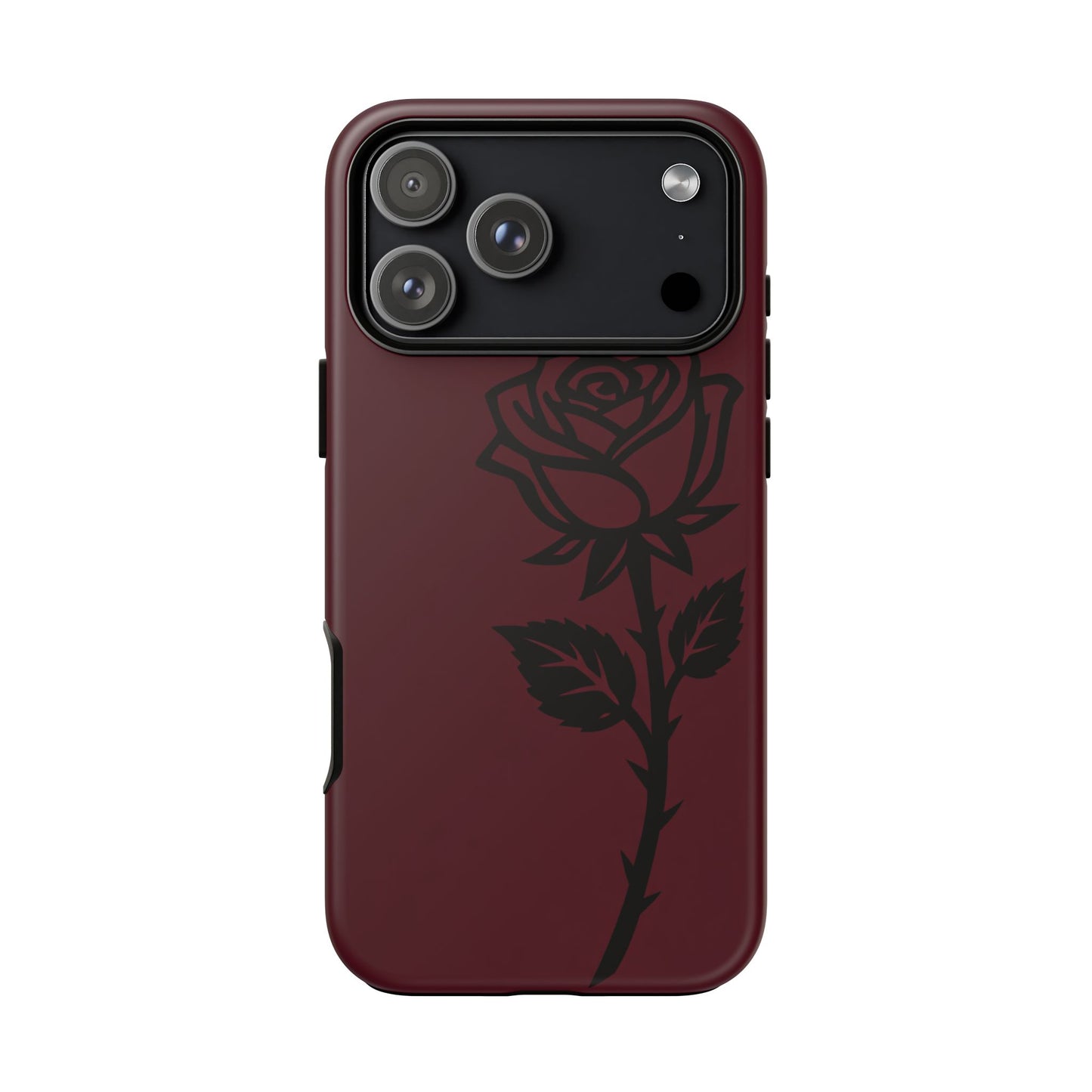 Black Rose Burgundy iPhone Case | Dark Aesthetic Shockproof Protective Cover