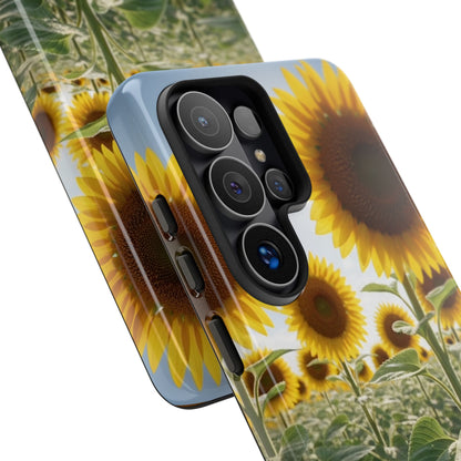 Sunflower Field Phone Case | Golden Hour Floral Aesthetic | Bright Summer Tough Case