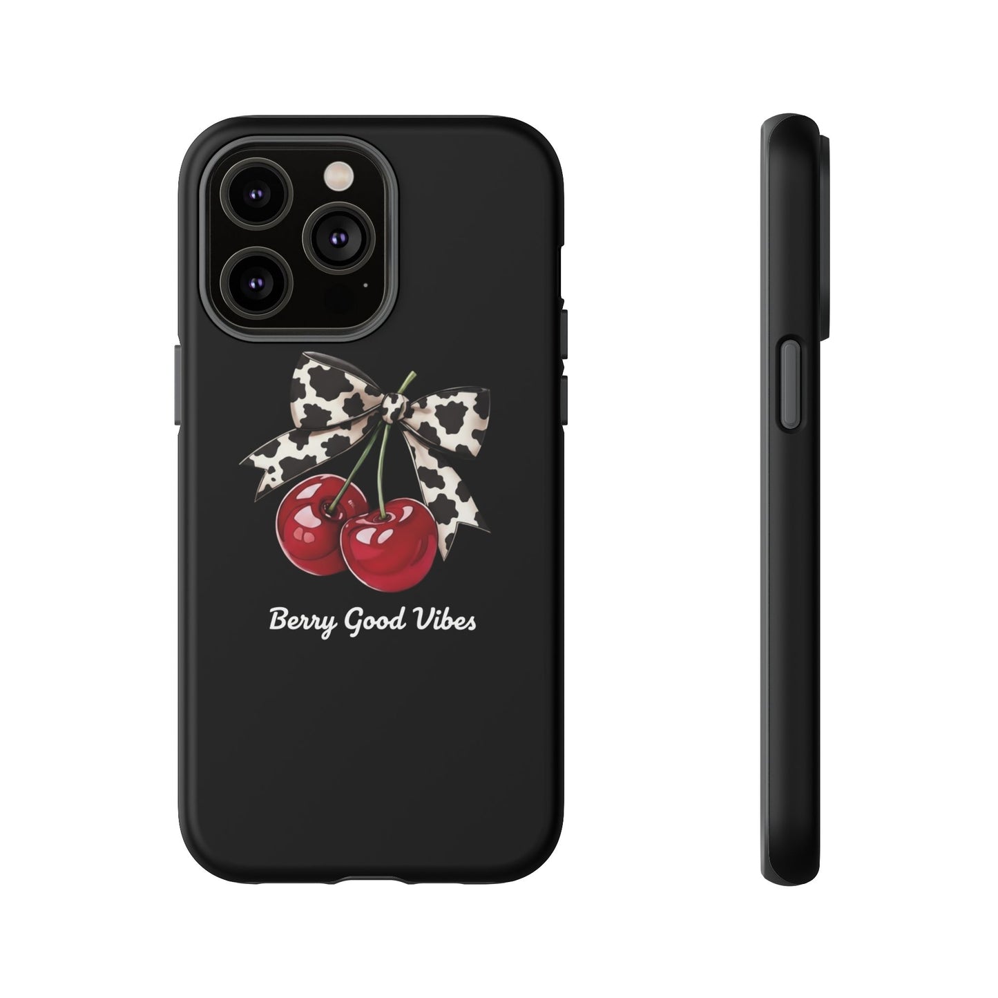 Cherry Cow Print Phone Case | Coquette Bow Aesthetic iPhone & Samsung Tough Case