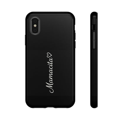 Mamacita Script Phone Case | Minimal Black Tough Case | Sleek Aesthetic Cover