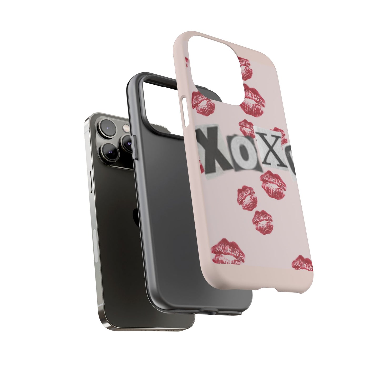 XOXO Kiss Print Phone Case | Coquette Valentine Aesthetic | Cute Pink Lipstick Kiss Tough Case for iPhone & Samsung