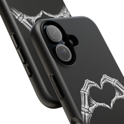 Skeleton Hands Heart Phone Case | Gothic Black Protective Cover