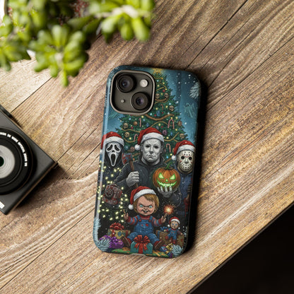 Christmas Horror Phone Case – Festive Slasher Collage Tough Case (iPhone, Samsung, Pixel)