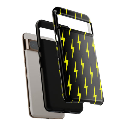 Yellow Lightning Bolt Tough Phone Case | Bold Electric Pattern Case for Iphone, Samsung Galaxy and Pixel