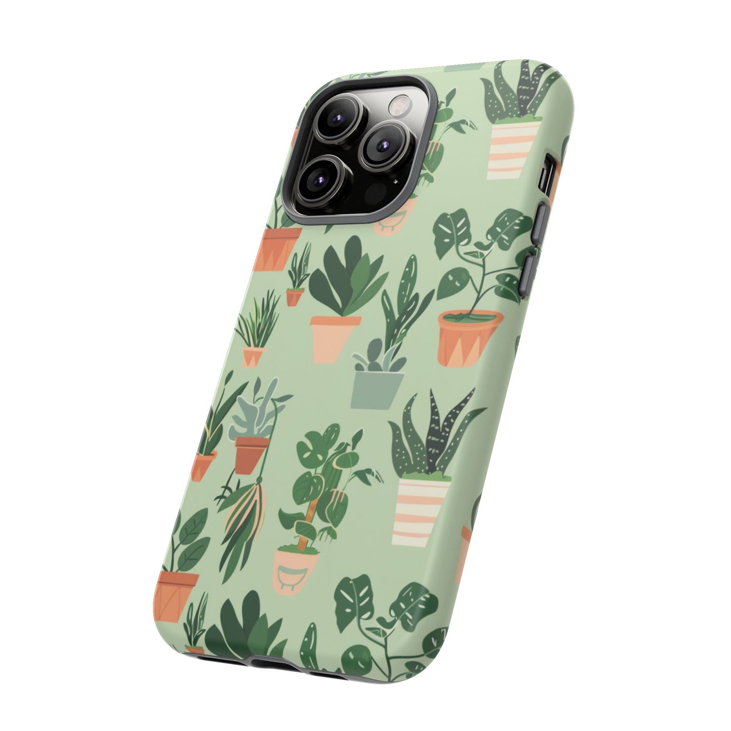 Plant Lover Phone Case | Cute Potted Plants Pattern | Botanical Aesthetic Tough Case