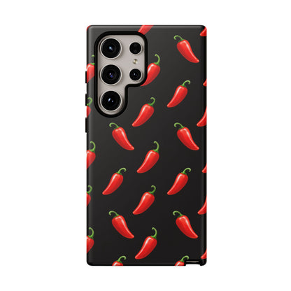 Spicy Chili Pepper Phone Case – Black Cute Hot Pepper Tough Cover for Iphone, Samsung Galaxy and Pixel