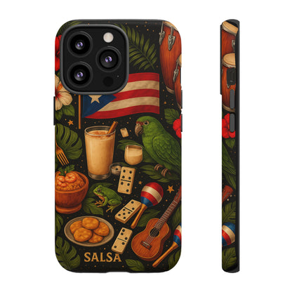 Puerto Rican Culture Phone Case | Boricua Icons Caribbean Aesthetic Tough Protective Case