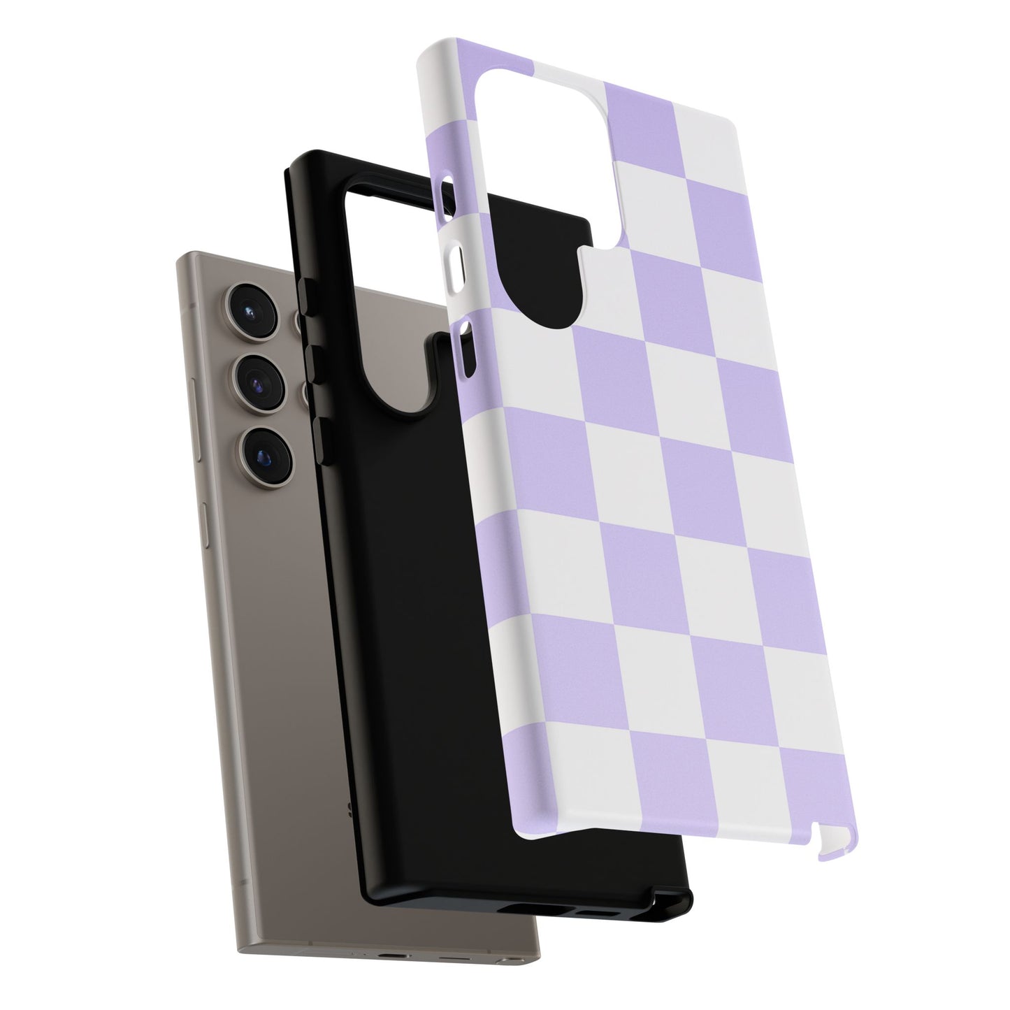 Lavender Checkerboard Phone Case | Pastel Aesthetic Checkered iPhone & Samsung Tough Case