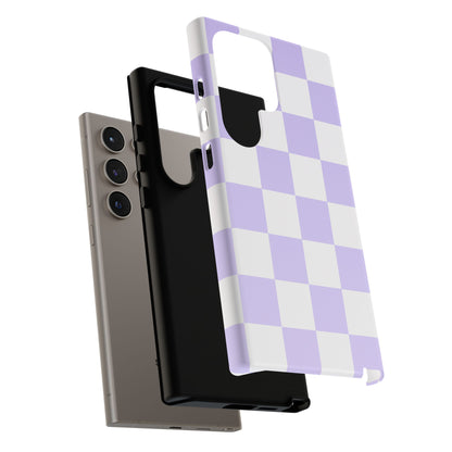 Lavender Checkerboard Phone Case | Pastel Aesthetic Checkered iPhone & Samsung Tough Case