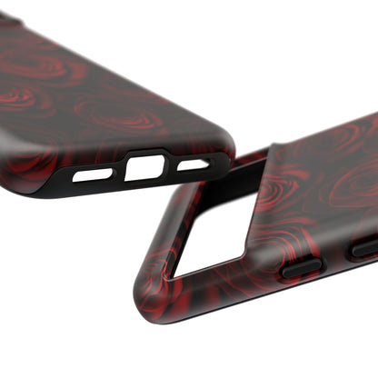 Dark Red Rose Phone Case – Gothic Floral Tough Case (iPhone, Samsung, Pixel)