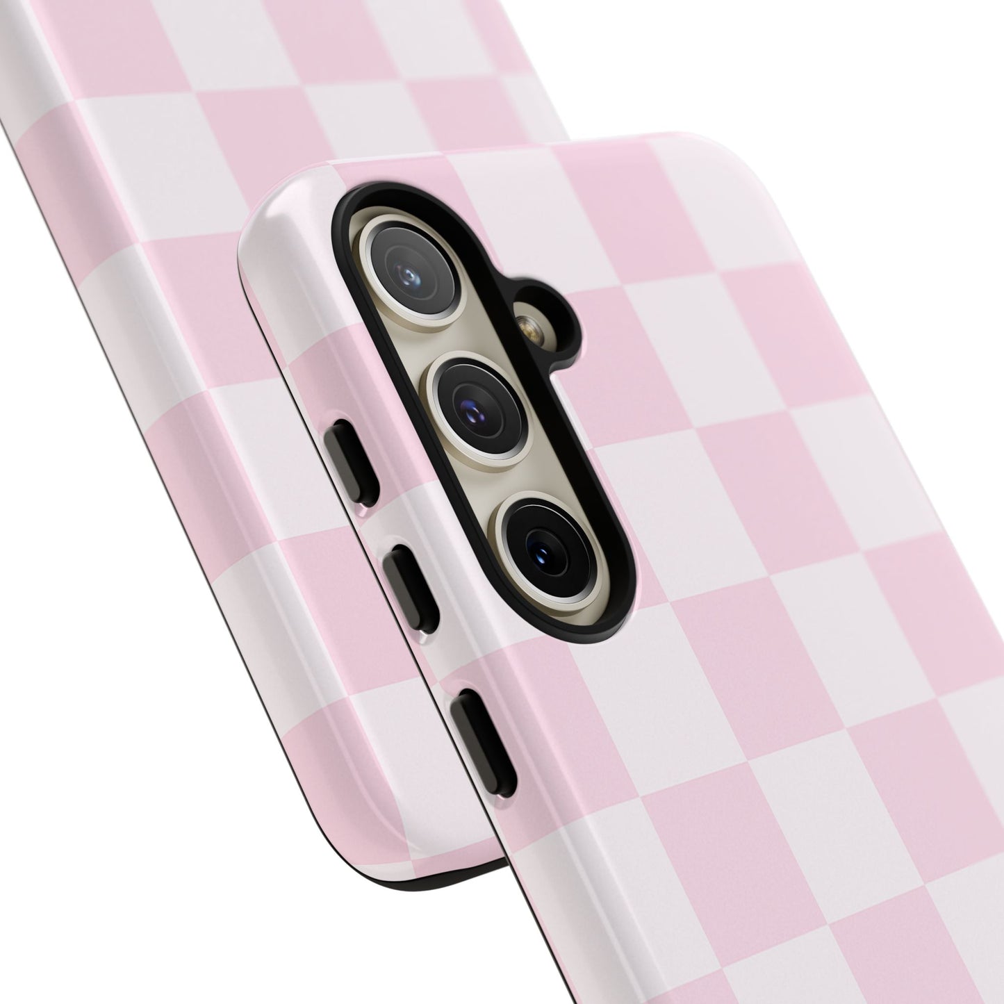 Light Pink Checkerboard Phone Case | Pastel Aesthetic Checkered iPhone & Samsung Tough Case