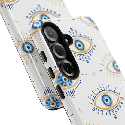 Blue Evil Eye Phone Case – Protective Slim Shockproof Cover for Iphone, Samsung Galaxy and Pixel