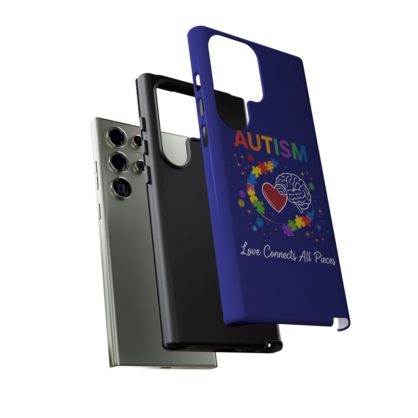 Autism Awareness Tough Case – "Love Connects All Pieces" Phone Case for Iphone, Samsung Galaxy and Pixel