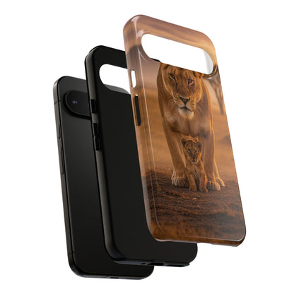 Lioness & Cub Phone Case | Safari Wildlife Tough Case for iPhone & Samsung