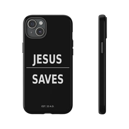 Jesus Saves Phone Case Christian Religious Minimalist Black Tough Cover