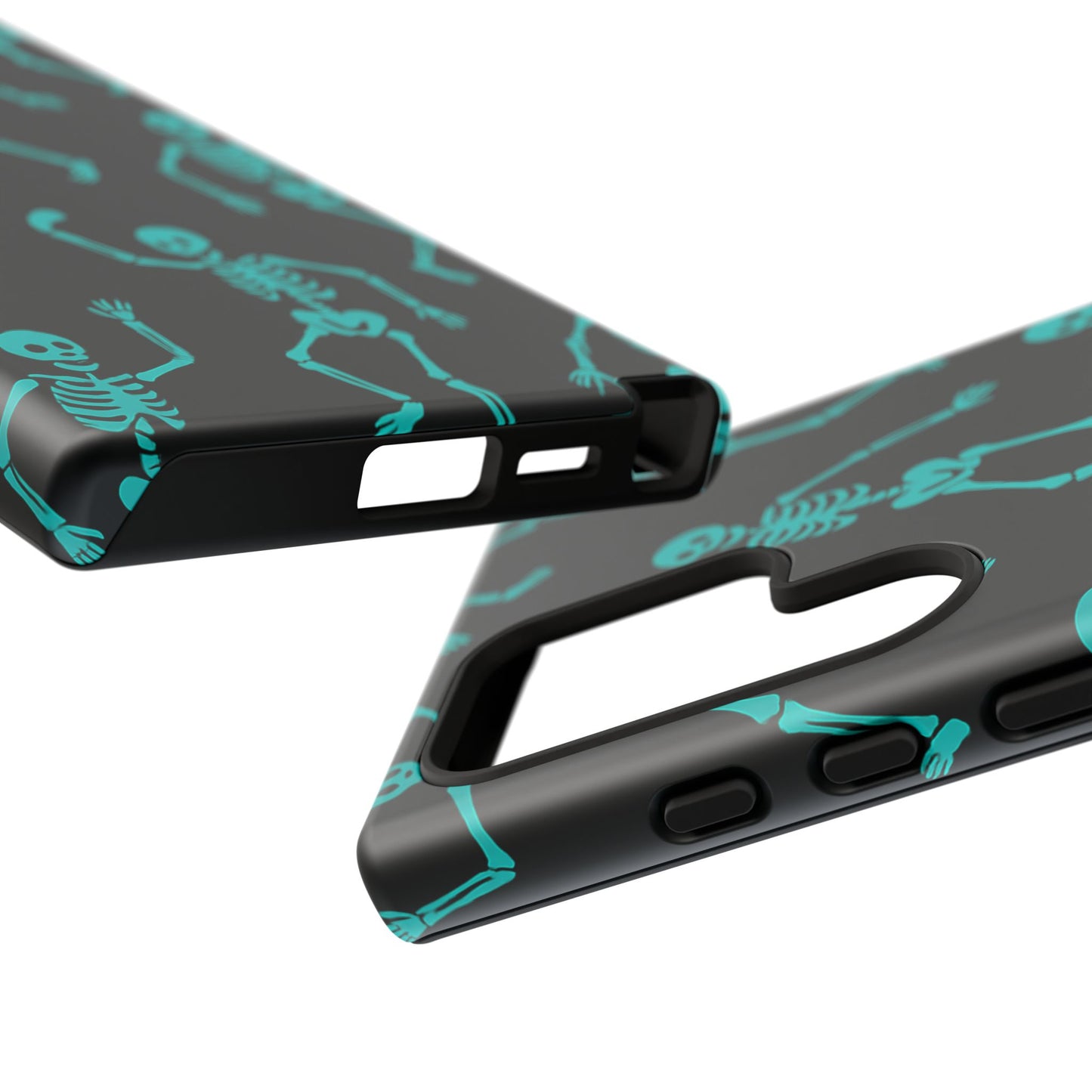 Dancing Teal Skeletons Phone Case | Tough Protective Case for Iphone, Samsung Galaxy and Pixel