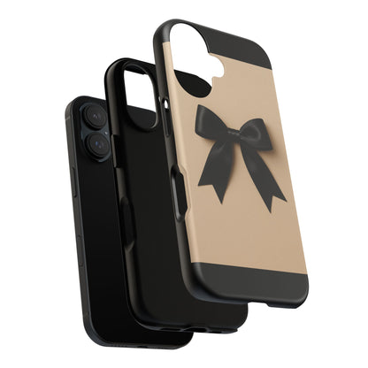 Black Bow Phone Case | Elegant Coquette Bow Design | Chic Neutral Tough Case for iPhone & Samsung