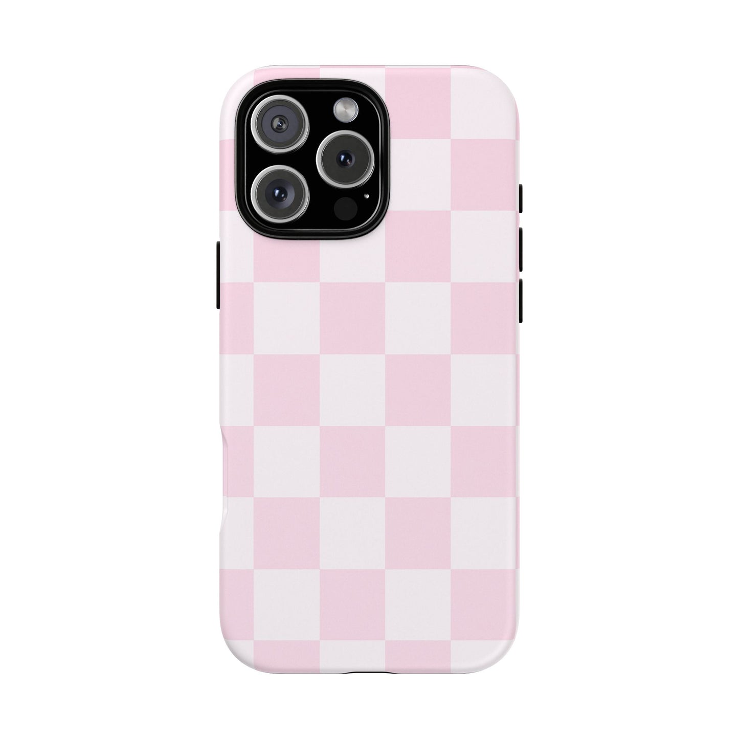 Light Pink Checkerboard Phone Case | Pastel Aesthetic Checkered iPhone & Samsung Tough Case