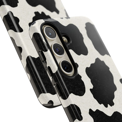 Black & White Cow Print Phone Case | Aesthetic Tough Protective Case