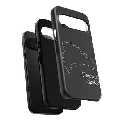 Dominican Republic Outline Phone Case – Minimal Country Map Tough Case (iPhone, Samsung, Pixel)