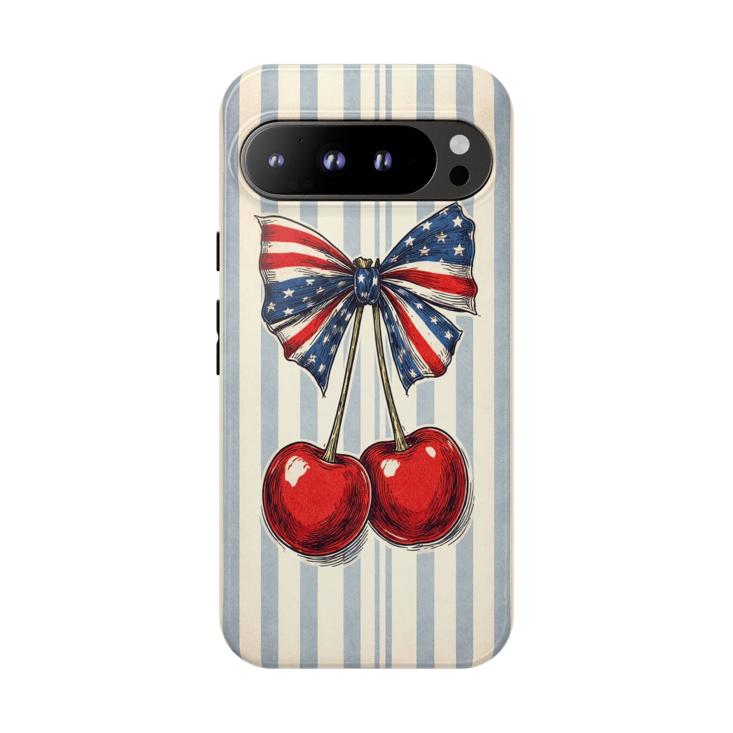 Patriotic Cherry Phone Case Americana Coquette Aesthetic iPhone Samsung