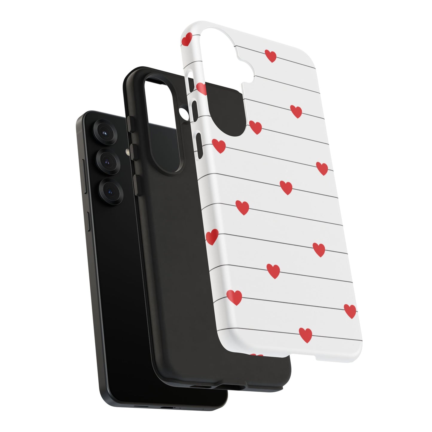 Red Heart Stripe iPhone Case | Tough Shockproof Love Aesthetic Cover