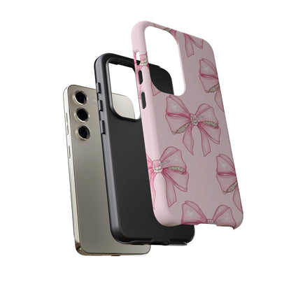 Pink Bow Pattern Phone Case | Coquette Aesthetic Tough Protective Case
