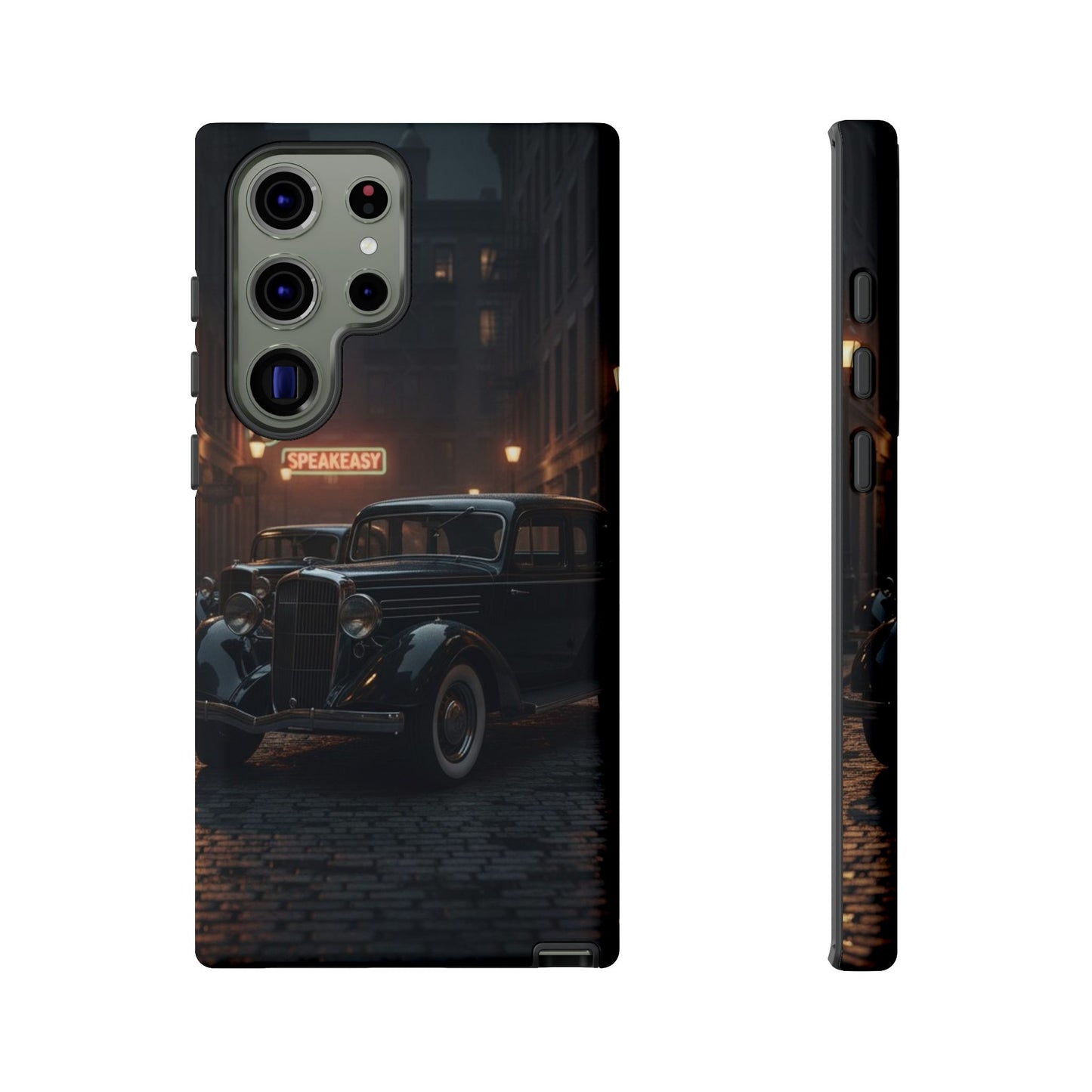 Vintage Classic Car Phone Case | Retro Noir Aesthetic | 1930s Street Scene Tough Case for iPhone & Samsung