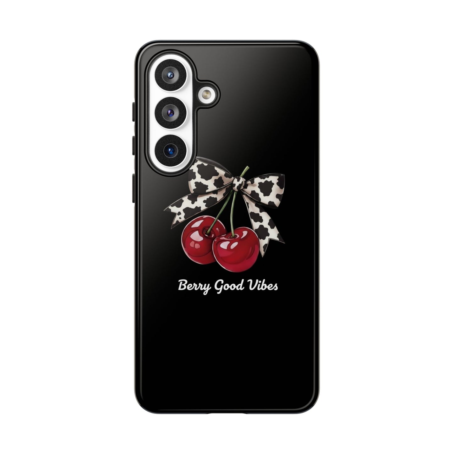 Cherry Cow Print Phone Case | Coquette Bow Aesthetic iPhone & Samsung Tough Case