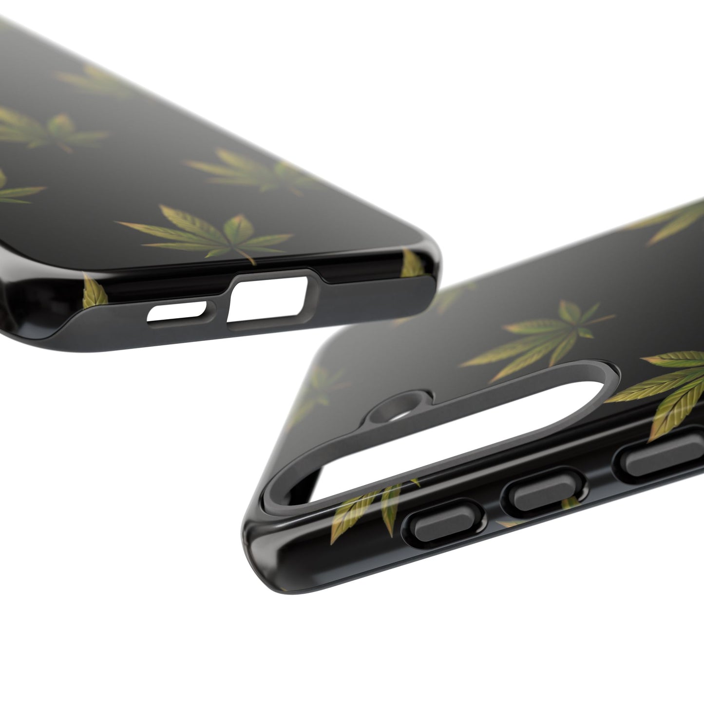 Cannabis Leaf Phone Case Green Weed Leaf Pattern Tough Protective Cover