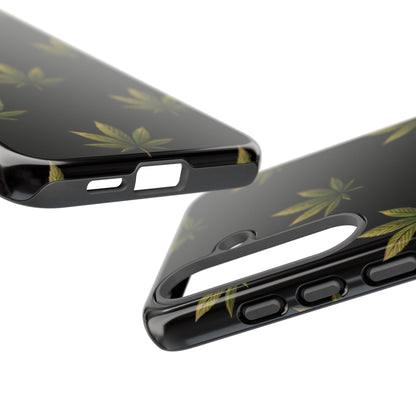 Cannabis Leaf Phone Case Green Weed Leaf Pattern Tough Protective Cover