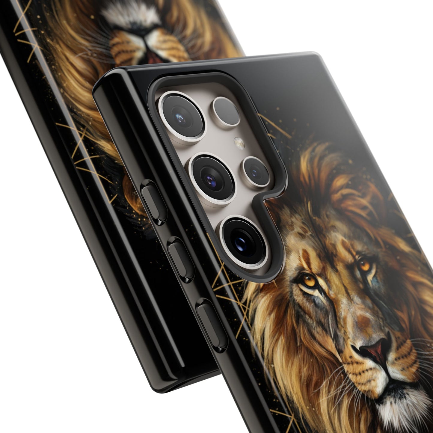 Majestic Lion Phone Case – Black Gold Luxury Lion Art Tough Protective Case