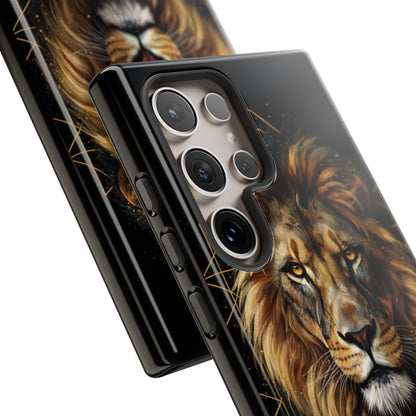 Majestic Lion Phone Case – Black Gold Luxury Lion Art Tough Protective Case