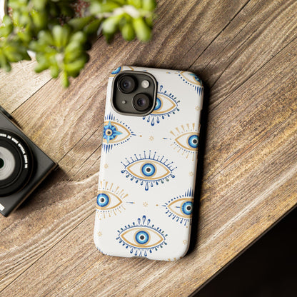 Blue Evil Eye Phone Case – Protective Slim Shockproof Cover for Iphone, Samsung Galaxy and Pixel