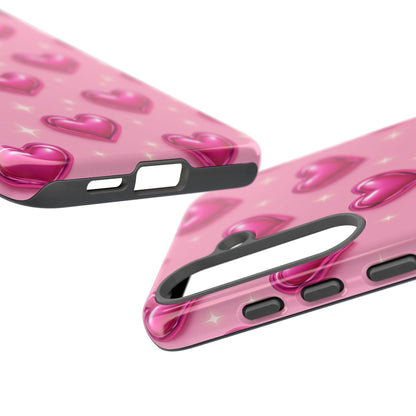 Pink Heart Pattern Phone Case | Tough Protective Case for Iphone, Samsung Galaxy and Pixel