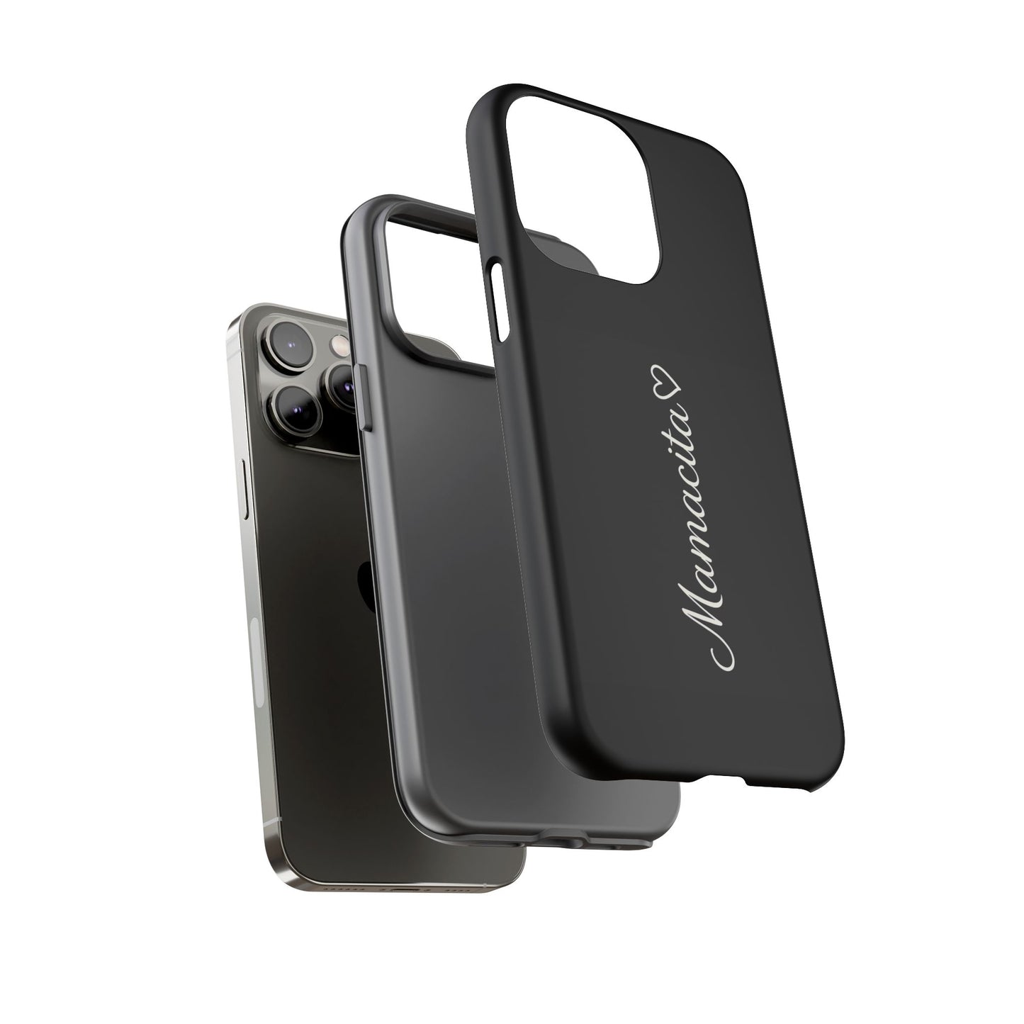 Mamacita Script Phone Case | Minimal Black Tough Case | Sleek Aesthetic Cover