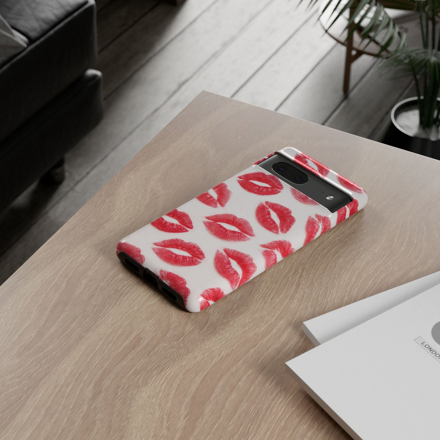 Red Lipstick Kiss Phone Case – Sexy Lip Print Pattern Tough Protective Cover
