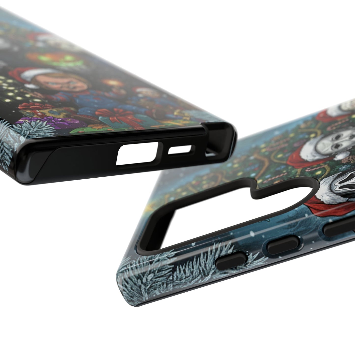 Christmas Horror Phone Case – Festive Slasher Collage Tough Case (iPhone, Samsung, Pixel)