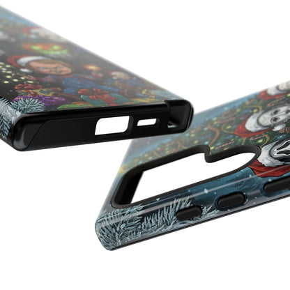 Christmas Horror Phone Case – Festive Slasher Collage Tough Case (iPhone, Samsung, Pixel)