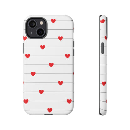 Red Heart Stripe iPhone Case | Tough Shockproof Love Aesthetic Cover