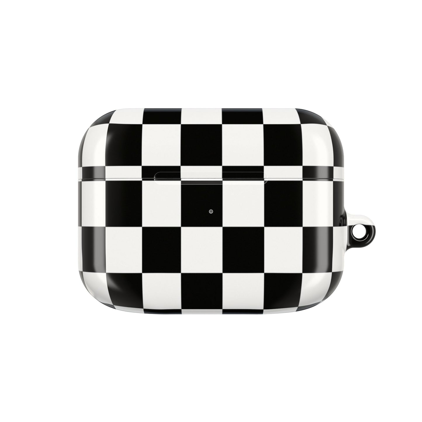 Checkerboard AirPod Case – Black & White Retro Pattern