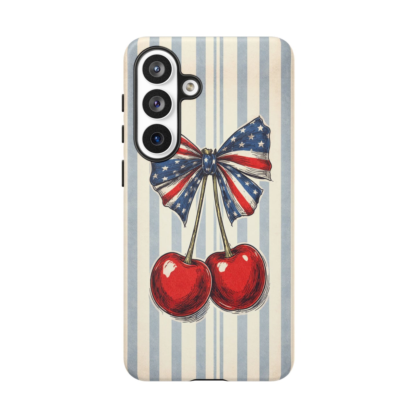 Patriotic Cherry Phone Case Americana Coquette Aesthetic iPhone Samsung