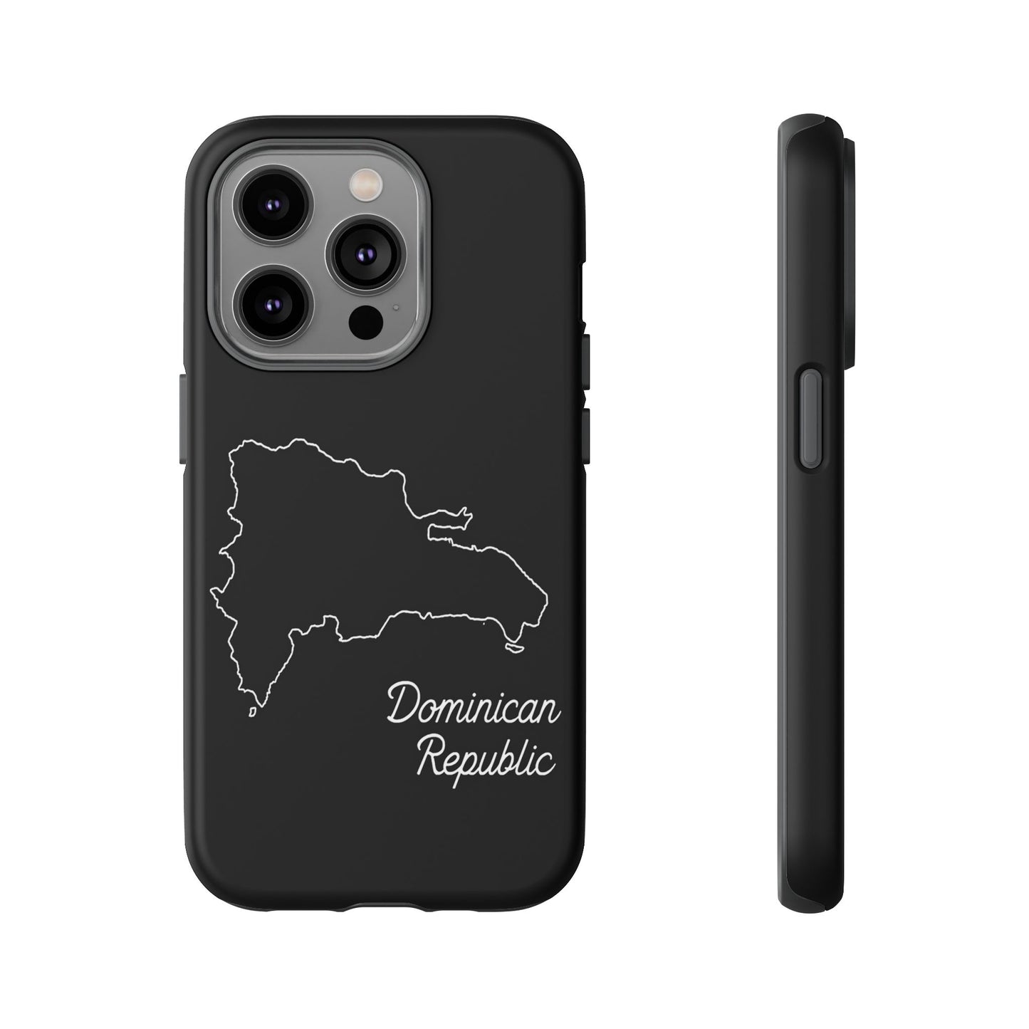 Dominican Republic Outline Phone Case – Minimal Country Map Tough Case (iPhone, Samsung, Pixel)