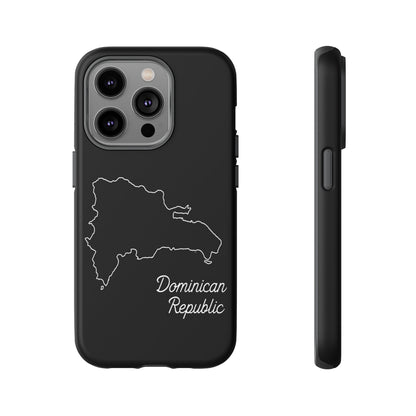 Dominican Republic Outline Phone Case – Minimal Country Map Tough Case (iPhone, Samsung, Pixel)