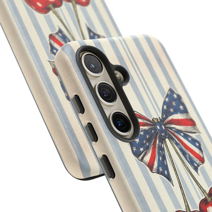 Patriotic Cherry Phone Case Americana Coquette Aesthetic iPhone Samsung