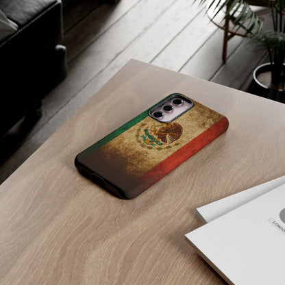 Vintage Mexico Flag Phone Case – Mexican Pride Grunge Flag Aesthetic Tough Case