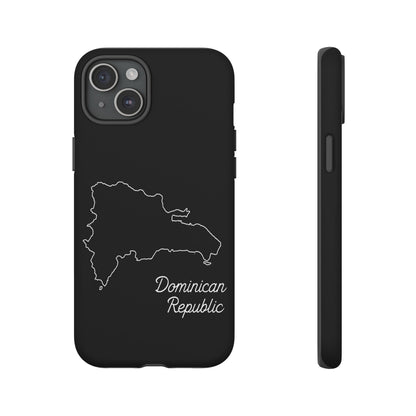 Dominican Republic Outline Phone Case – Minimal Country Map Tough Case (iPhone, Samsung, Pixel)